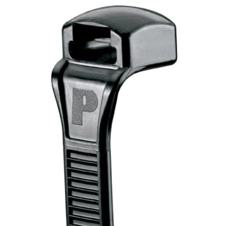 Panduit Cable Tie, 14 in L, 4 in Max Bundle Dia., Black, Nylon 6/6, 50 lb Strength, 1000 PK CBR4S-M30